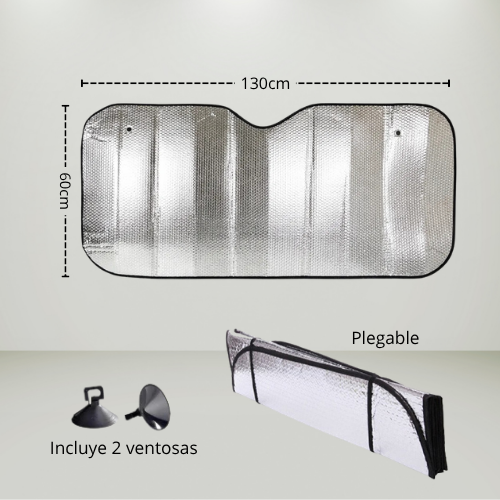 TAPA SOL PLATEADO PLEGABLE DE PARABRISAS